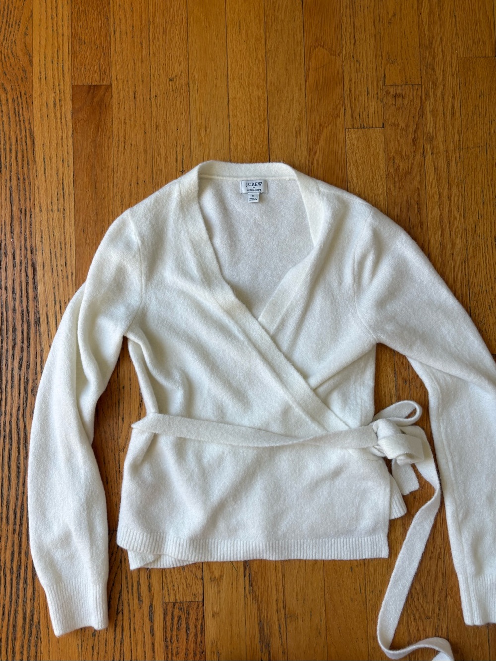 J. Crew Cream Wrap V-Neck Sweater